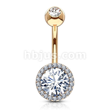 316L Surgical Steel CZ Around Round Prong Set CZ Center Double Tier... - Image 5