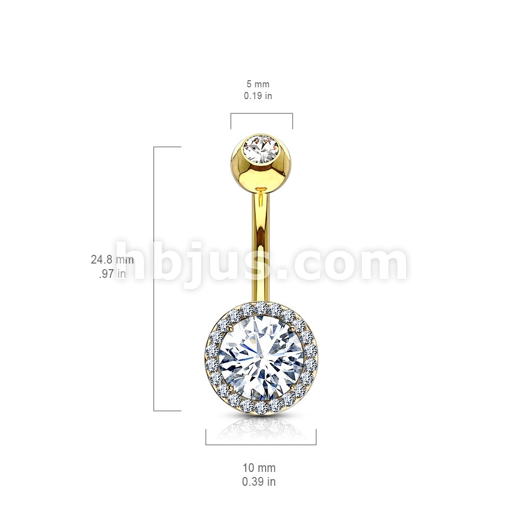 316L Surgical Steel CZ Around Round Prong Set CZ Center Double Tier... - Image 6