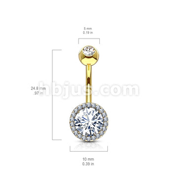 316L Surgical Steel CZ Around Round Prong Set CZ Center Double Tier... - Image 6