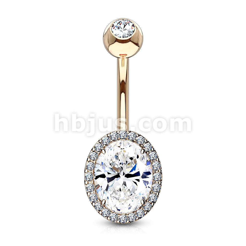 316L Surgical Steel CZ Around Ova Prong Set CZ Center Double Tier 316L... - Image 5