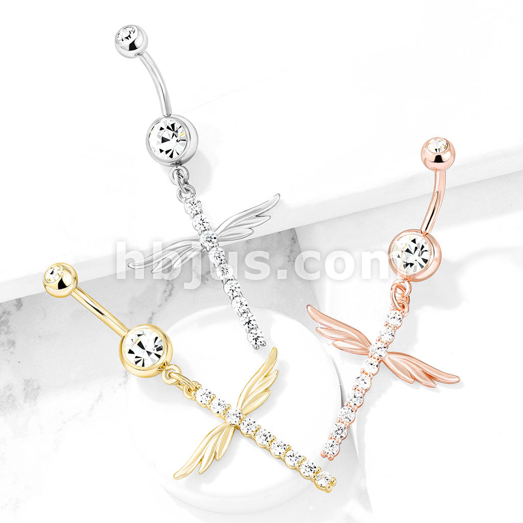 316L Surgical Steel 316L Surgical Steel CZ Paved Cross With Wings...