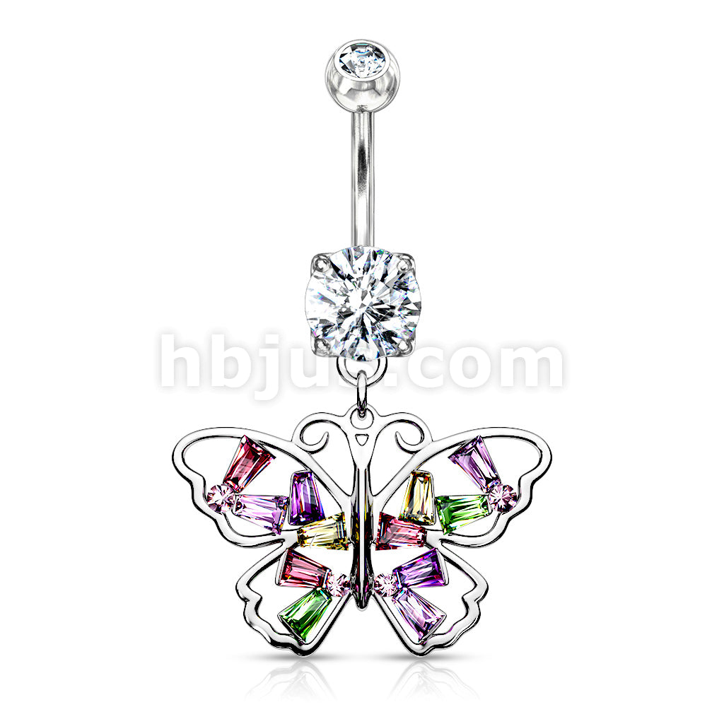 316L Surgical Steel 316L Surgical Steel Butterfly With Multi Colored... - Image 3