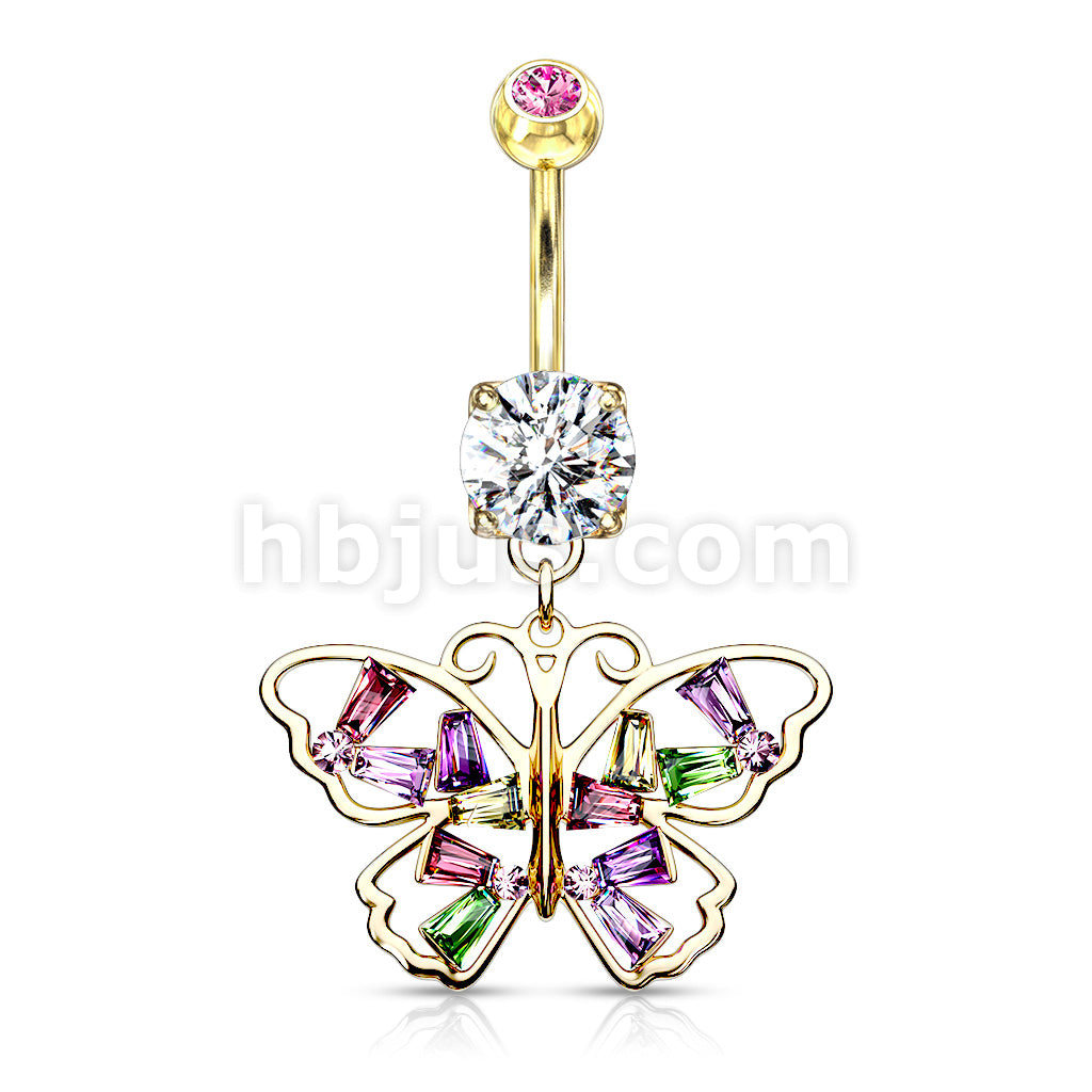 316L Surgical Steel 316L Surgical Steel Butterfly With Multi Colored... - Image 4