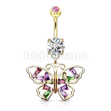 316L Surgical Steel 316L Surgical Steel Butterfly With Multi Colored... - Image 4