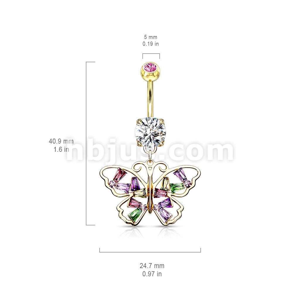 316L Surgical Steel 316L Surgical Steel Butterfly With Multi Colored... - Image 5