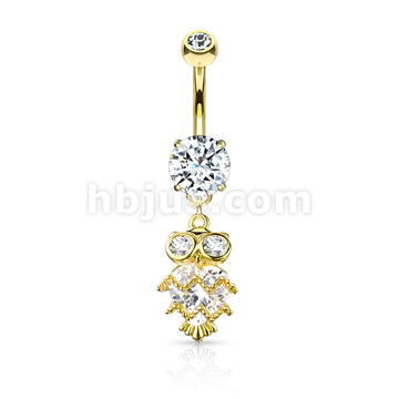 316L Surgical Steel 316L Surgical Steel CZ Owl With Heart Shaped Body... - Image 4