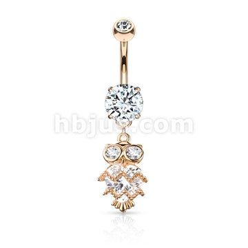 316L Surgical Steel 316L Surgical Steel CZ Owl With Heart Shaped Body... - Image 5