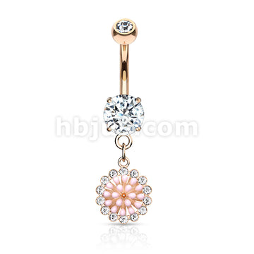 316L Surgical Steel 316L Surgical Steel Pink Enamel Cluster With CZ... - Image 5