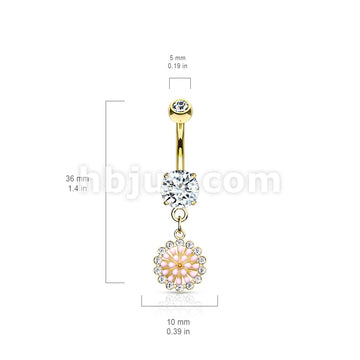316L Surgical Steel 316L Surgical Steel Pink Enamel Cluster With CZ... - Image 6