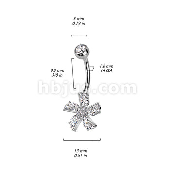 316L Surgical Steel 316L Surgical Steel CZ Flower With CZ Pave Center... - Image 5