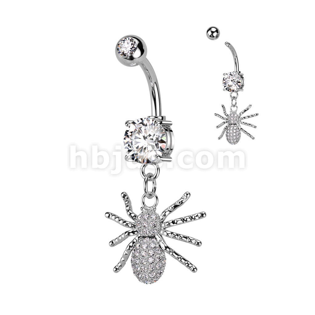 316L Surgical Steel 316L Surgical Steel Double Jeweled CZ With CZ Pave... - Image 2