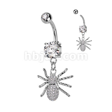 316L Surgical Steel 316L Surgical Steel Double Jeweled CZ With CZ Pave... - Image 2