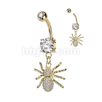 316L Surgical Steel 316L Surgical Steel Double Jeweled CZ With CZ Pave... - Image 3