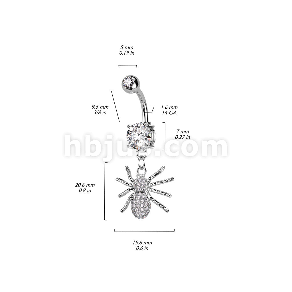 316L Surgical Steel 316L Surgical Steel Double Jeweled CZ With CZ Pave... - Image 4