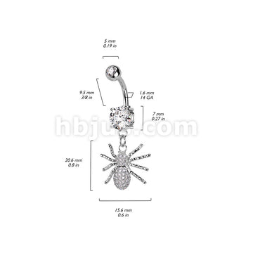 316L Surgical Steel 316L Surgical Steel Double Jeweled CZ With CZ Pave... - Image 4