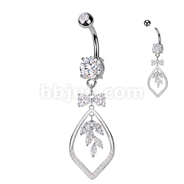 316L Surgical Steel 316L Surgical Steel CZ Ribbon With Marquise CZ Vine... - Image 2