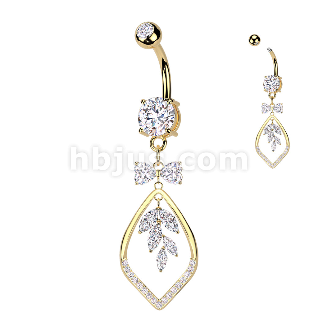 316L Surgical Steel 316L Surgical Steel CZ Ribbon With Marquise CZ Vine... - Image 3
