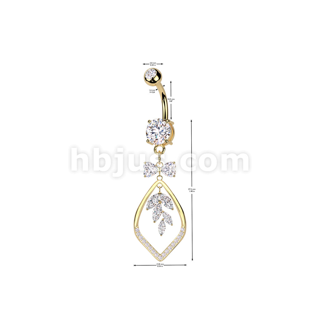 316L Surgical Steel 316L Surgical Steel CZ Ribbon With Marquise CZ Vine... - Image 4