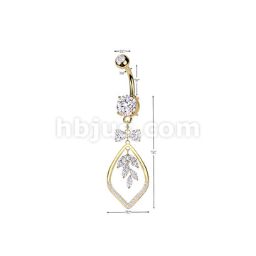 316L Surgical Steel 316L Surgical Steel CZ Ribbon With Marquise CZ Vine... - Image 4