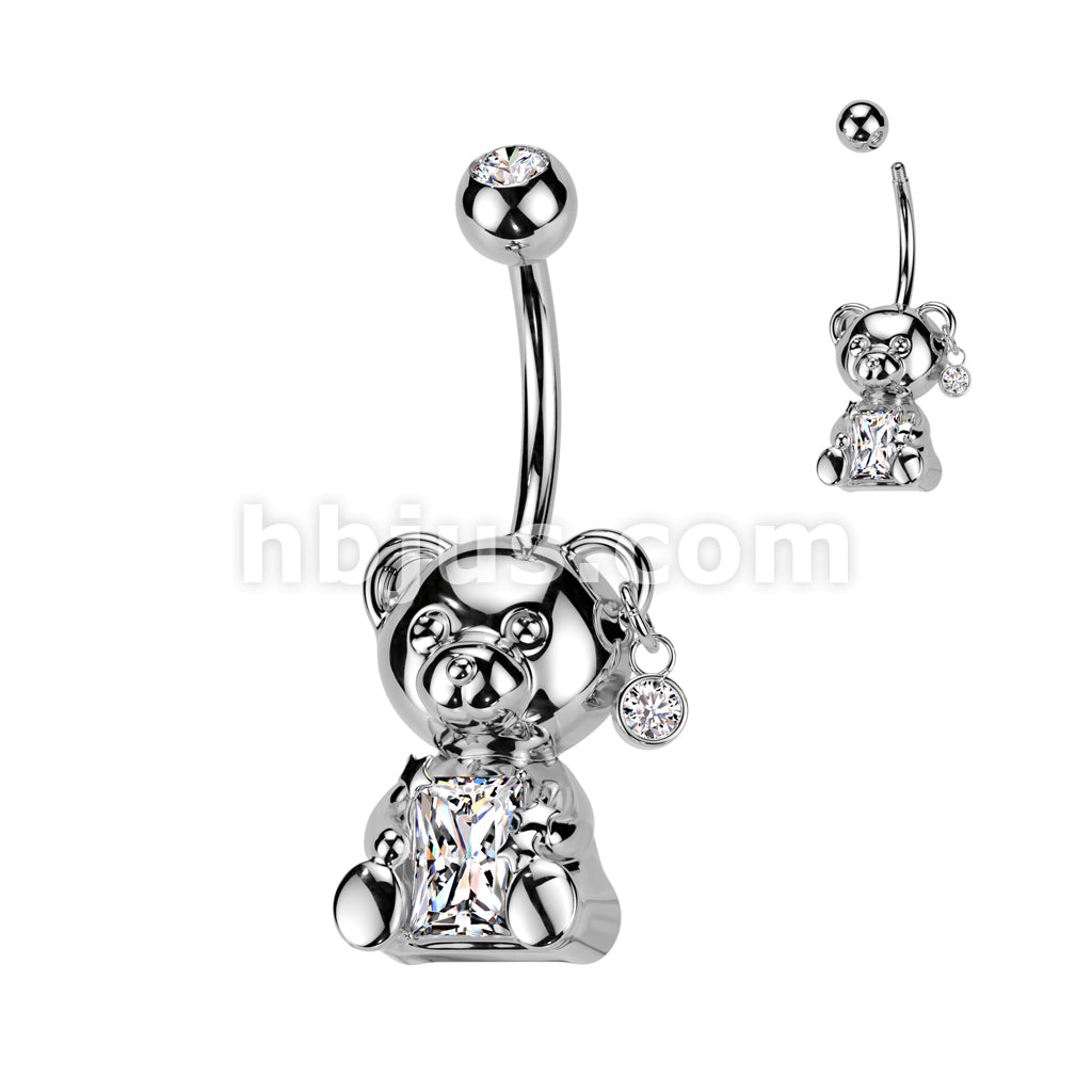 316L Surgical Steel 316L Surgical Steel Bear Belly Button Navel Ring... - Image 2