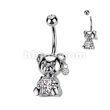 316L Surgical Steel 316L Surgical Steel Bear Belly Button Navel Ring... - Image 2