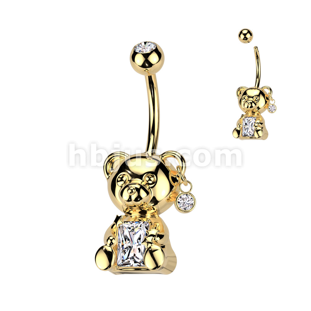 316L Surgical Steel 316L Surgical Steel Bear Belly Button Navel Ring... - Image 3