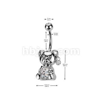 316L Surgical Steel 316L Surgical Steel Bear Belly Button Navel Ring... - Image 4