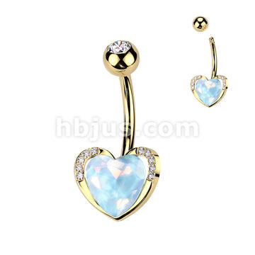 316L Surgical Steel 316L Surgical Steel Aqua Aurora Borealis Heart CZ... - Image 3