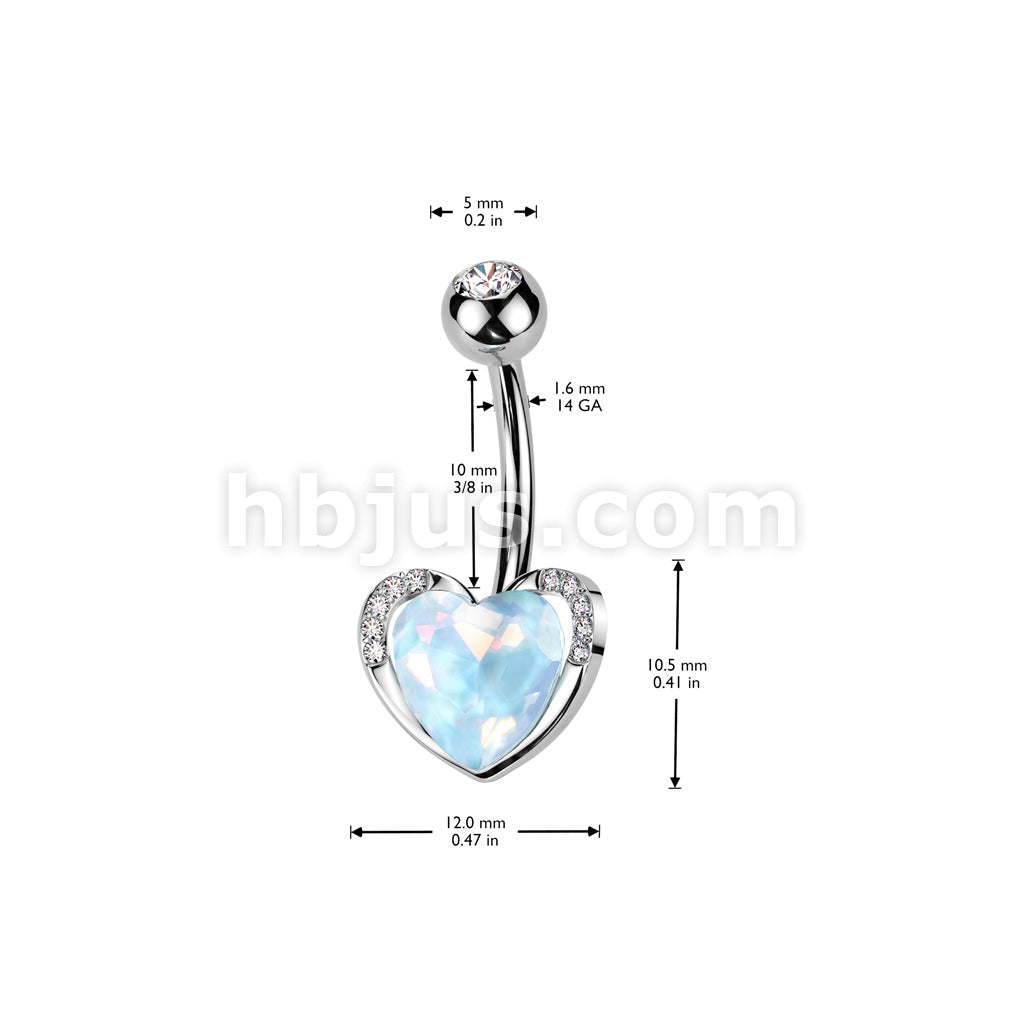 316L Surgical Steel 316L Surgical Steel Aqua Aurora Borealis Heart CZ... - Image 4