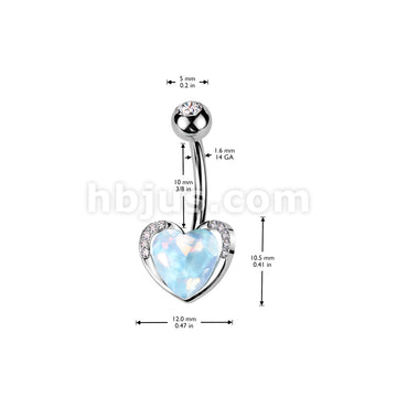 316L Surgical Steel 316L Surgical Steel Aqua Aurora Borealis Heart CZ... - Image 4