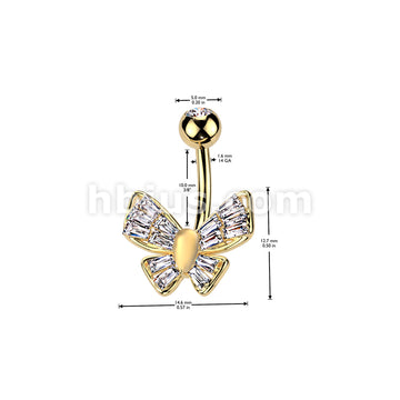 316L Surgical Steel 316L Surgical Steel CZ Butterfly With Cat's Eye... - Image 4