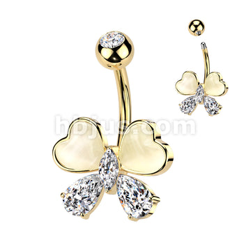 316L Surgical Steel 316L Surgical Steel CZ and Cat's Eye Stone Hearts... - Image 3