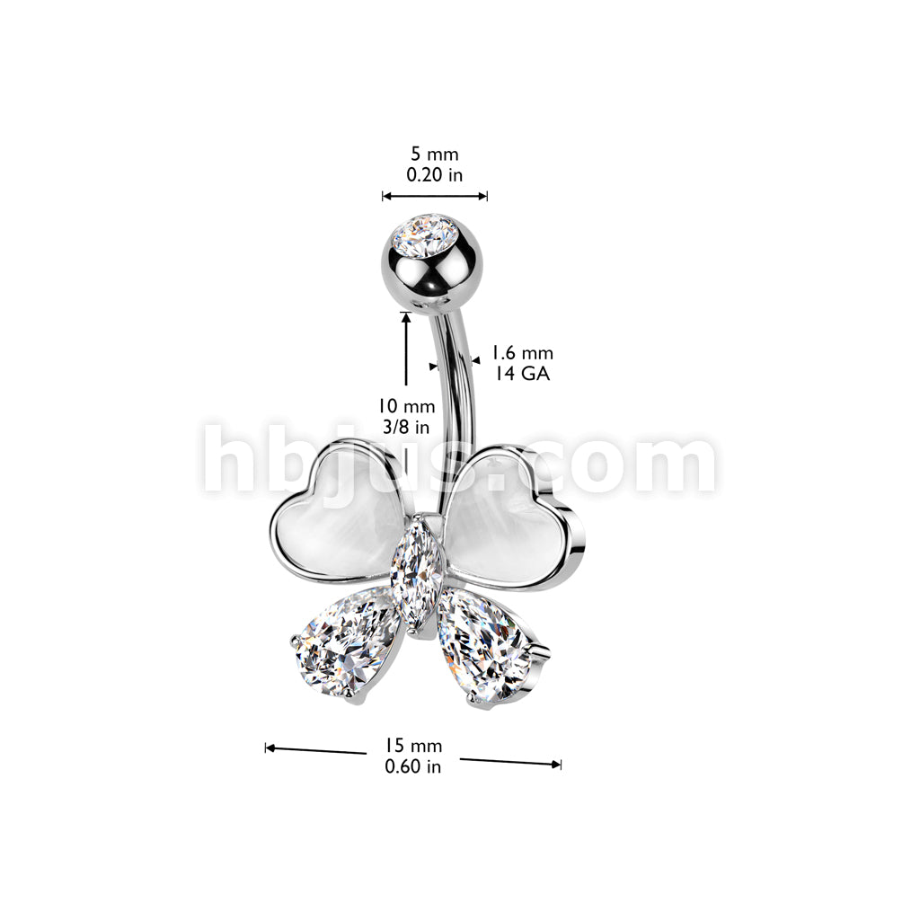 316L Surgical Steel 316L Surgical Steel CZ and Cat's Eye Stone Hearts... - Image 4