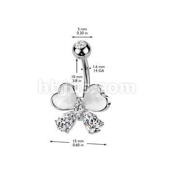 316L Surgical Steel 316L Surgical Steel CZ and Cat's Eye Stone Hearts... - Image 4