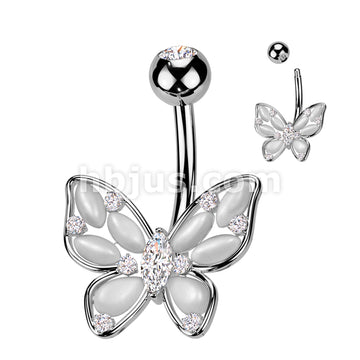 316L Surgical Steel 316L Surgical Steel Cat's Eye Butterfly Belly... - Image 2