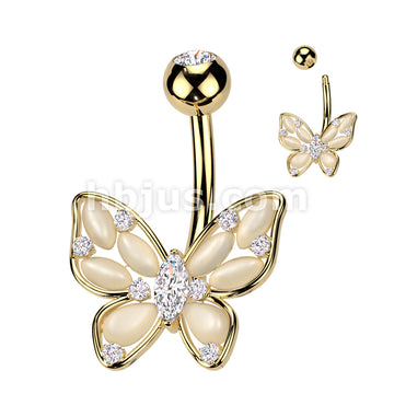 316L Surgical Steel 316L Surgical Steel Cat's Eye Butterfly Belly... - Image 3