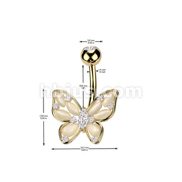 316L Surgical Steel 316L Surgical Steel Cat's Eye Butterfly Belly... - Image 4