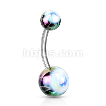 Eyeball Metallic Coated 316L Surgical Steel Navel Ring - Image 4
