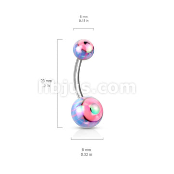 Eyeball Metallic Coated 316L Surgical Steel Navel Ring - Image 6