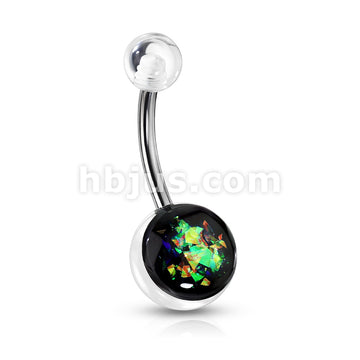 316L Surgical Steel Opal Glitter Set On Clear Acrylic Ball 316L... - Image 6