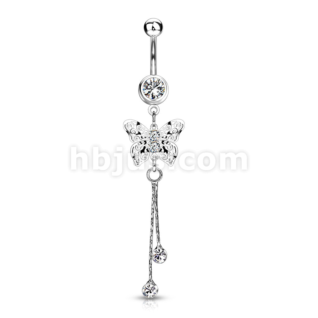 316L Surgical Steel 316L Surgical Steel Laser Cut Royal Butterfly With... - Image 2