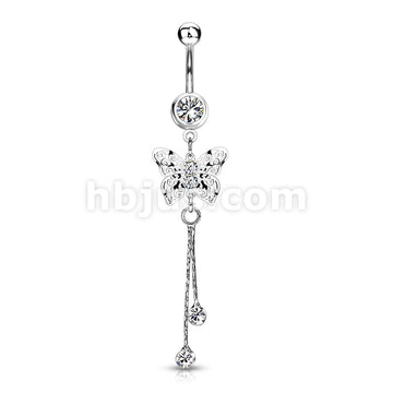 316L Surgical Steel 316L Surgical Steel Laser Cut Royal Butterfly With... - Image 2