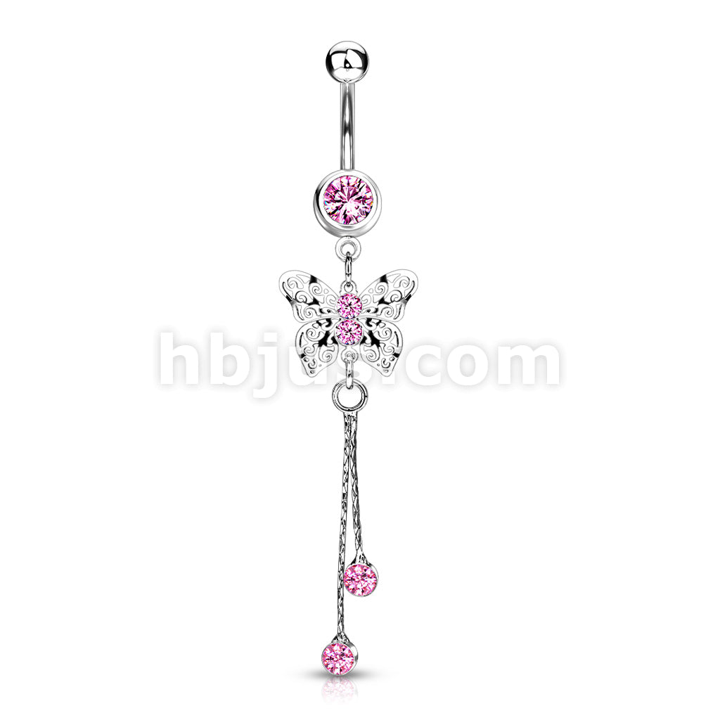 316L Surgical Steel 316L Surgical Steel Laser Cut Royal Butterfly With... - Image 3