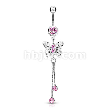 316L Surgical Steel 316L Surgical Steel Laser Cut Royal Butterfly With... - Image 3