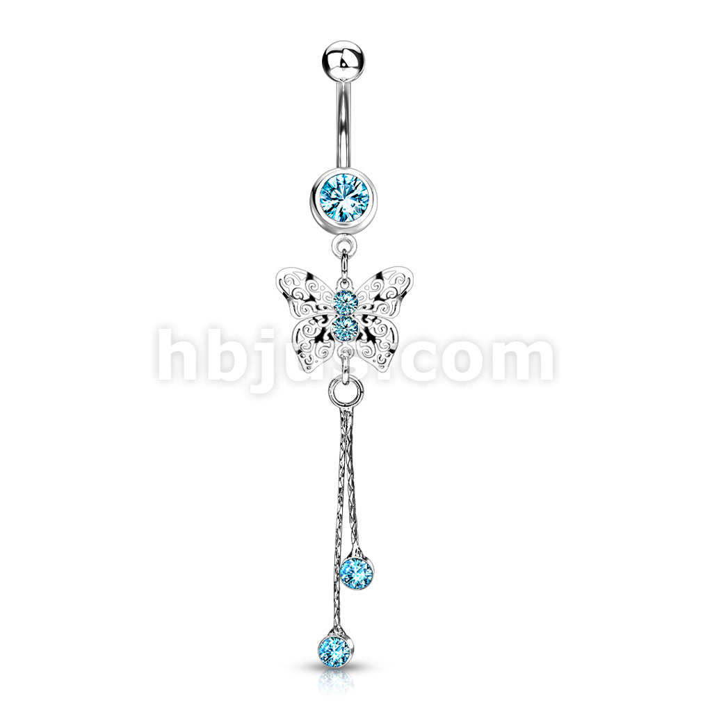 316L Surgical Steel 316L Surgical Steel Laser Cut Royal Butterfly With... - Image 4