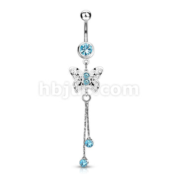 316L Surgical Steel 316L Surgical Steel Laser Cut Royal Butterfly With... - Image 4
