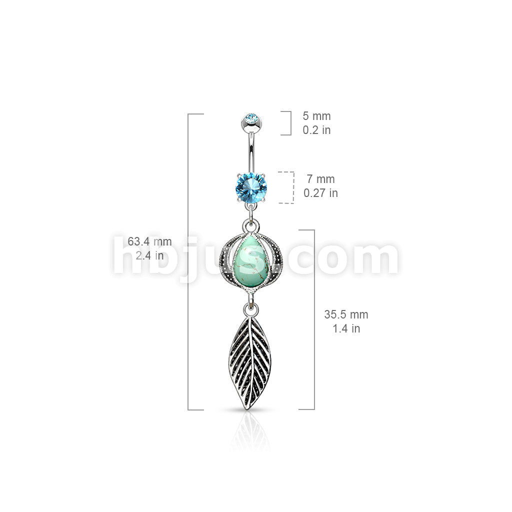 316L Surgical Steel 316L Surgical Steel Nature Turquoise Semi Precious... - Image 2