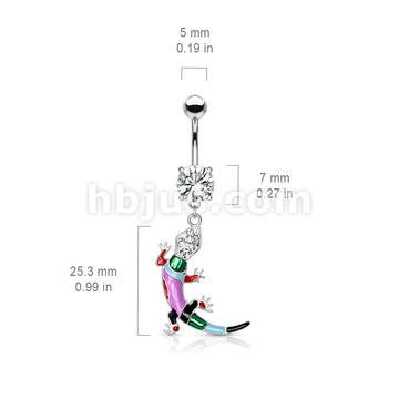 316L Surgical Steel 316L Surgical Steel Lizard Multi Colored Epoxy ... - Image 2