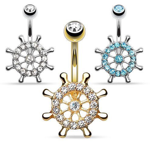 316L Surgical Steel Ship Anchor Navel Ring 316L Surgical Steel