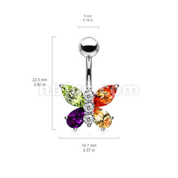 316L Surgical Steel 316L Surgical Steel Two Tone Butterfly Belly Button... - Image 5